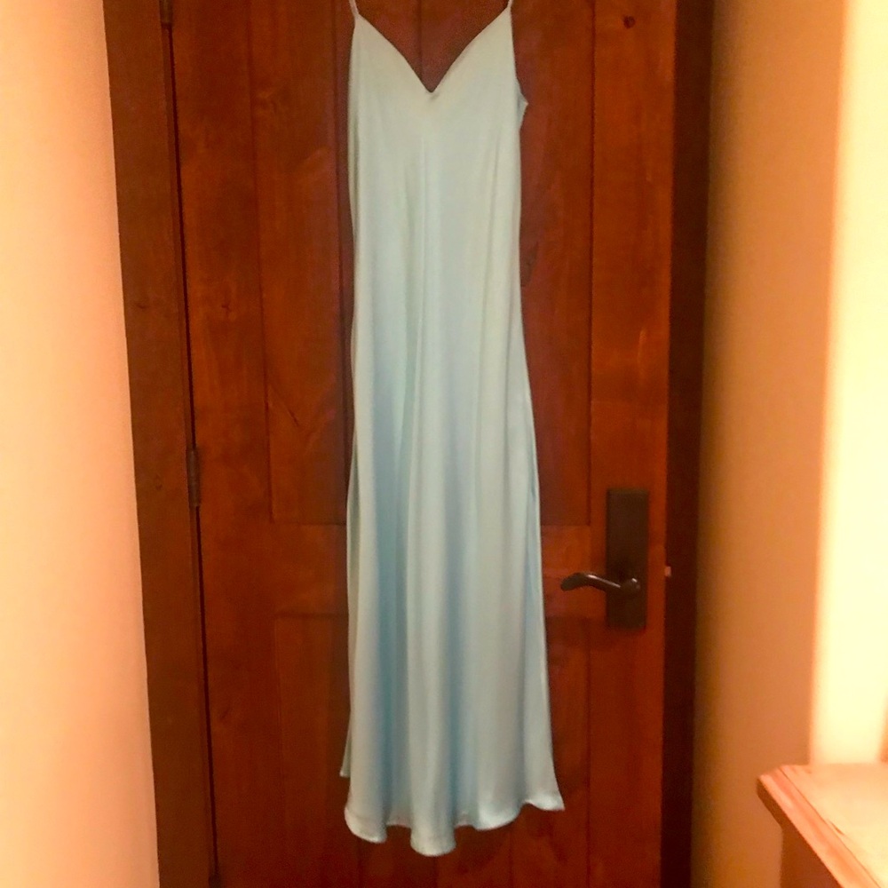 Dannijo aqua blue silk slip maxi dress m nwot - Picture 2 of 5